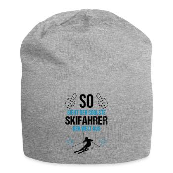 World's Best Skier Look Gift - Jersey Beanie - heather grey - Front