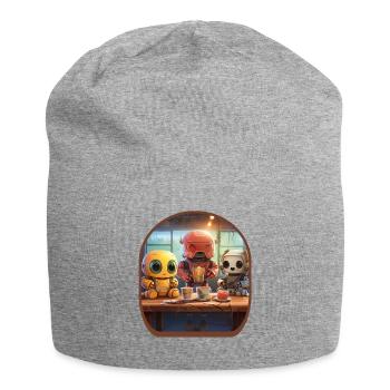 Mecha Robots Anime Mignon Boba Thé Jeux - Bonnet en jersey - gris chiné - Devant