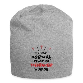 Tiefbauer Spruch Beruf Lustiges Tiefbauer Geschenk - Jersey-Beanie - Grau meliert - Vorne