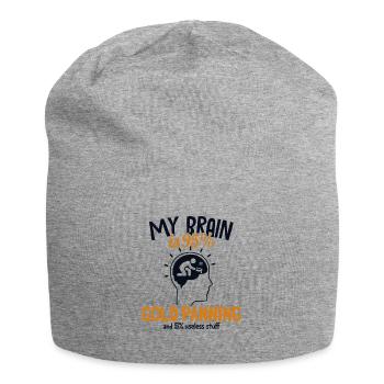 My Brain is 95% Gold Panning Prospecting Miner - Jersey Beanie - heather grey - Front
