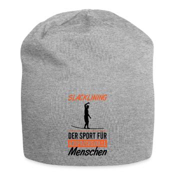 Slackline Meisterklasse - Geschenk - Jersey-Beanie - Grau meliert - Vorne