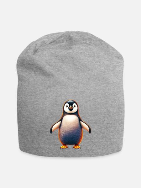 Pinguin - Jersey-Beanie - Grau meliert