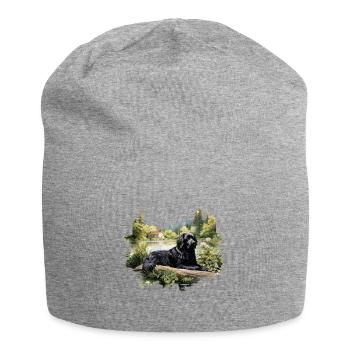 Newfoundland Dog Cottagecore Lakeside Serenity - Jersey Beanie - heather grey - Front