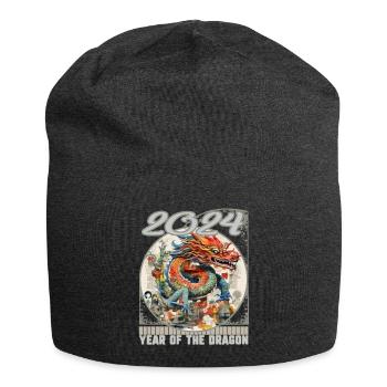 Chinesisches Neujahrs-Drachen-Symbol-Collage-Drache - Jersey-Beanie - Anthrazit - Vorne