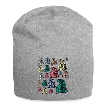 Meeresfan - Oktopus bunt - Tentakel - Packung - Jersey-Beanie - Grau meliert - Vorne