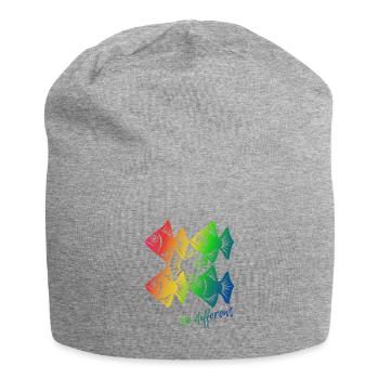 Be different - Pisces - swimming against the tide - Jersey Beanie - heather grey - Front