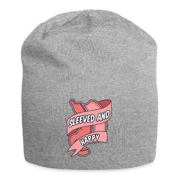Sleeved And Happy Gastric Bypass Bariatric - Jersey Beanie - heather grey - Front