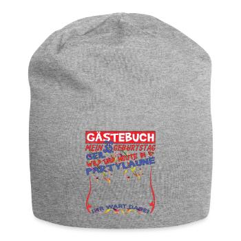 35. Geburtstag Mann und Frau Gästebuch - Jersey-Beanie - Grau meliert - Vorne