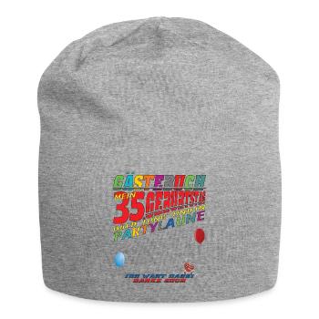 35. Geburtstag Mann und Frau Gästebuch - Jersey-Beanie - Grau meliert - Vorne