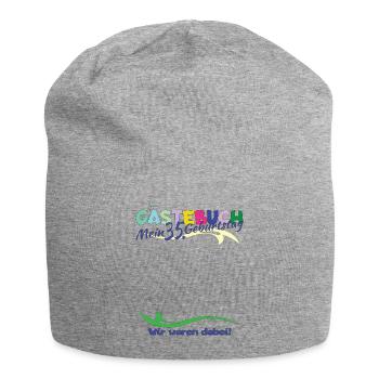 35. Geburtstag Mann und Frau Gästebuch - Jersey-Beanie - Grau meliert - Vorne