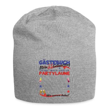 35. Geburtstag Mann und Frau Gästebuch - Jersey-Beanie - Grau meliert - Vorne