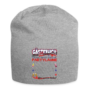 35. Geburtstag Mann und Frau Gästebuch - Jersey-Beanie - Grau meliert - Vorne