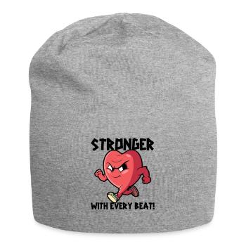 Stronger With Every Beat Pacemakers Open Heart - Jersey Beanie - heather grey - Front