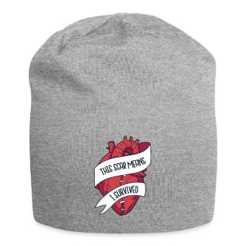 This Scar Means I Survived Transplant Open Heart - Jersey Beanie - heather grey - Front