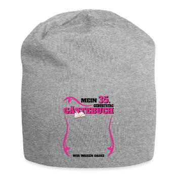 35. Geburtstag Mann und Frau Gästebuch - Jersey-Beanie - Grau meliert - Vorne