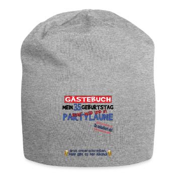 35. Geburtstag Mann und Frau Gästebuch - Jersey-Beanie - Grau meliert - Vorne