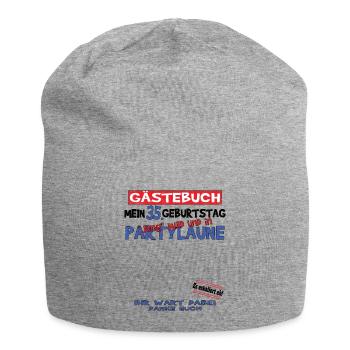 35. Geburtstag Mann und Frau Gästebuch - Jersey-Beanie - Grau meliert - Vorne