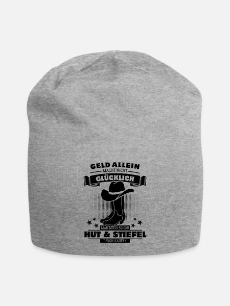 Geld allein macht nicht glücklich - Linedance - Jersey-Beanie - Grau meliert