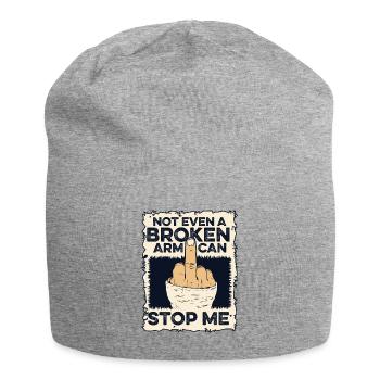Nicht einmal ein gebrochener Arm kann meinen gebrochenen Knochen stoppen - Jersey-Beanie - Grau meliert - Vorne