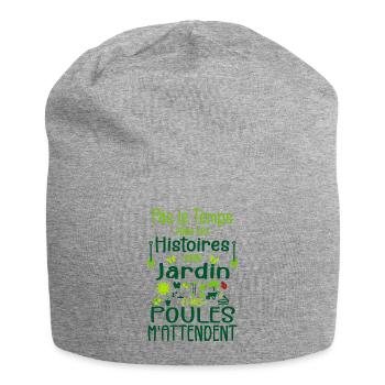 Jardin Poule Humour - Humour Jardinier - Jersey Beanie - heather grey - Front