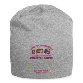 45. Geburtstag Mann und Frau Gästebuch - Jersey-Beanie - Grau meliert - Vorne
