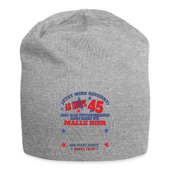 45. Geburtstag Mann und Frau Gästebuch - Jersey-Beanie - Grau meliert - Vorne