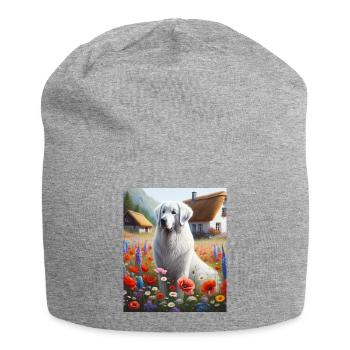 Kuvasz Dog Cottagecore Meadow Serenity Hommes Femmes - Bonnet en jersey - gris chiné - Devant