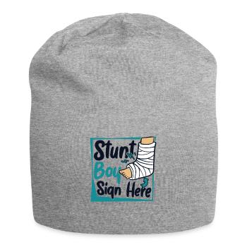 Stunt Boy signe ici doigt cassé os cassé - Bonnet en jersey - gris chiné - Devant