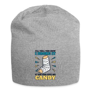 Ich werde dir erzählen, wie ich es gebrochen habe, gebrochene Knochenknochen - Jersey-Beanie - Grau meliert - Vorne