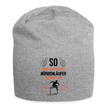 Weltbester Hürdenläufer Coolness Pur - Geschenk - Jersey-Beanie - Grau meliert - Vorne