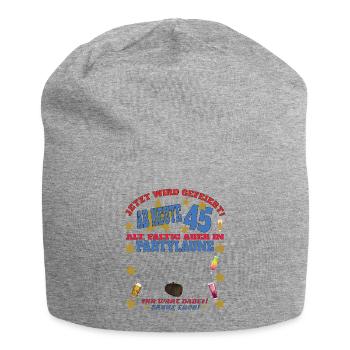 45th Birthday Man and Woman Guestbook - Jersey Beanie - heather grey - Front
