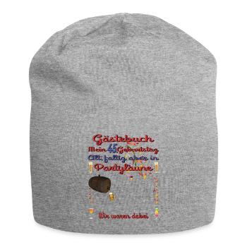 45. Geburtstag Mann und Frau Gästebuch - Jersey-Beanie - Grau meliert - Vorne
