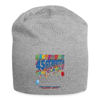 45. Geburtstag Mann und Frau Gästebuch - Jersey-Beanie - Grau meliert - Vorne
