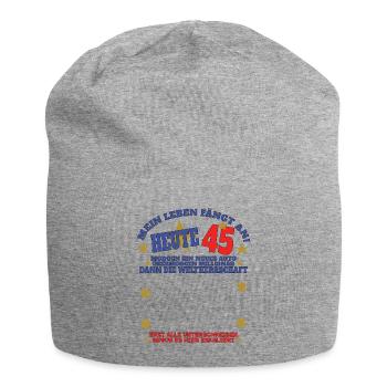 45. Geburtstag Mann und Frau Gästebuch - Jersey-Beanie - Grau meliert - Vorne