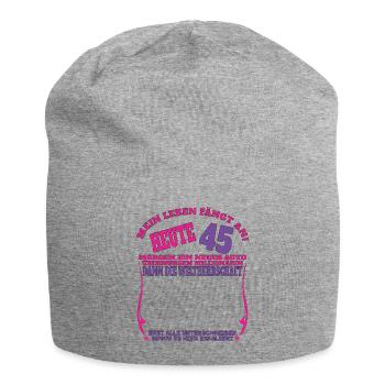 45. Geburtstag Mann und Frau Gästebuch - Jersey-Beanie - Grau meliert - Vorne