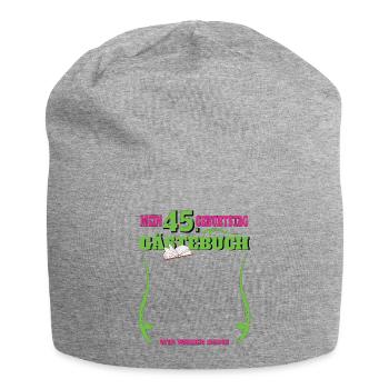 45. Geburtstag Mann und Frau Gästebuch - Jersey-Beanie - Grau meliert - Vorne
