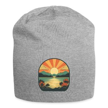 Vintage Sun Retro Lake Serene - Jersey Beanie - heather grey - Front