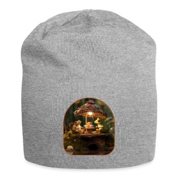 Entzückender Froschschnecke Tee Party Baumstumpf - Jersey-Beanie - Grau meliert - Vorne