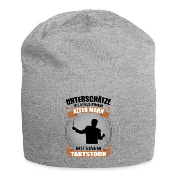 Never Underestimate an Old Man - Baton - Jersey Beanie - heather grey - Front