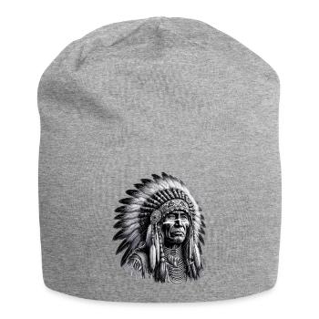 Amerikanisch Indianer Amerikanische Rote Haut - Jersey-Beanie - Grau meliert - Vorne