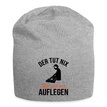 DJ humour disant raccrocher la musique cadeau - Bonnet en jersey - gris chiné - Devant