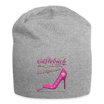 55th Birthday Man and Woman Guestbook - Jersey Beanie - heather grey - Front