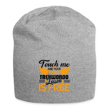 Taekwondo First Taekwondo Lesson Is Free - Jersey Beanie - heather grey - Front