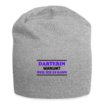 Darterin Spruch Dartspielerin Darterin Geschenk - Jersey-Beanie - Grau meliert - Vorne
