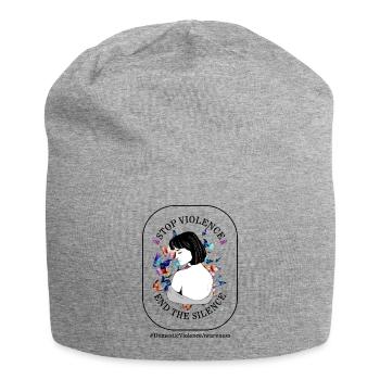 Shirt zur Aufklärung über häusliche Gewalt, Stopp der - Jersey-Beanie - Grau meliert - Vorne