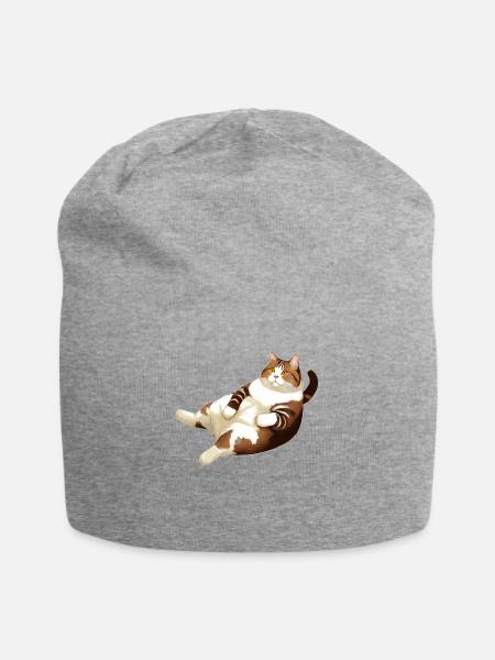 KATZE FETT LIEGT - Jersey-Beanie - Grau meliert