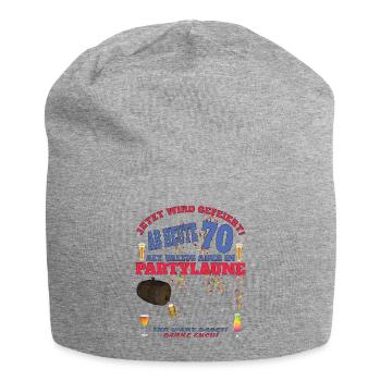 70. Geburtstag Mann und Frau Gästebuch - Jersey-Beanie - Grau meliert - Vorne