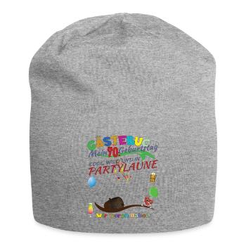 70th Birthday Man and Woman Guestbook - Jersey Beanie - heather grey - Front