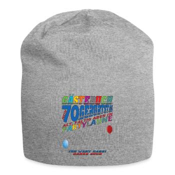 70th Birthday Man and Woman Guestbook - Jersey Beanie - heather grey - Front