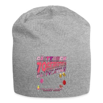 70th Birthday Man and Woman Guestbook - Jersey Beanie - heather grey - Front